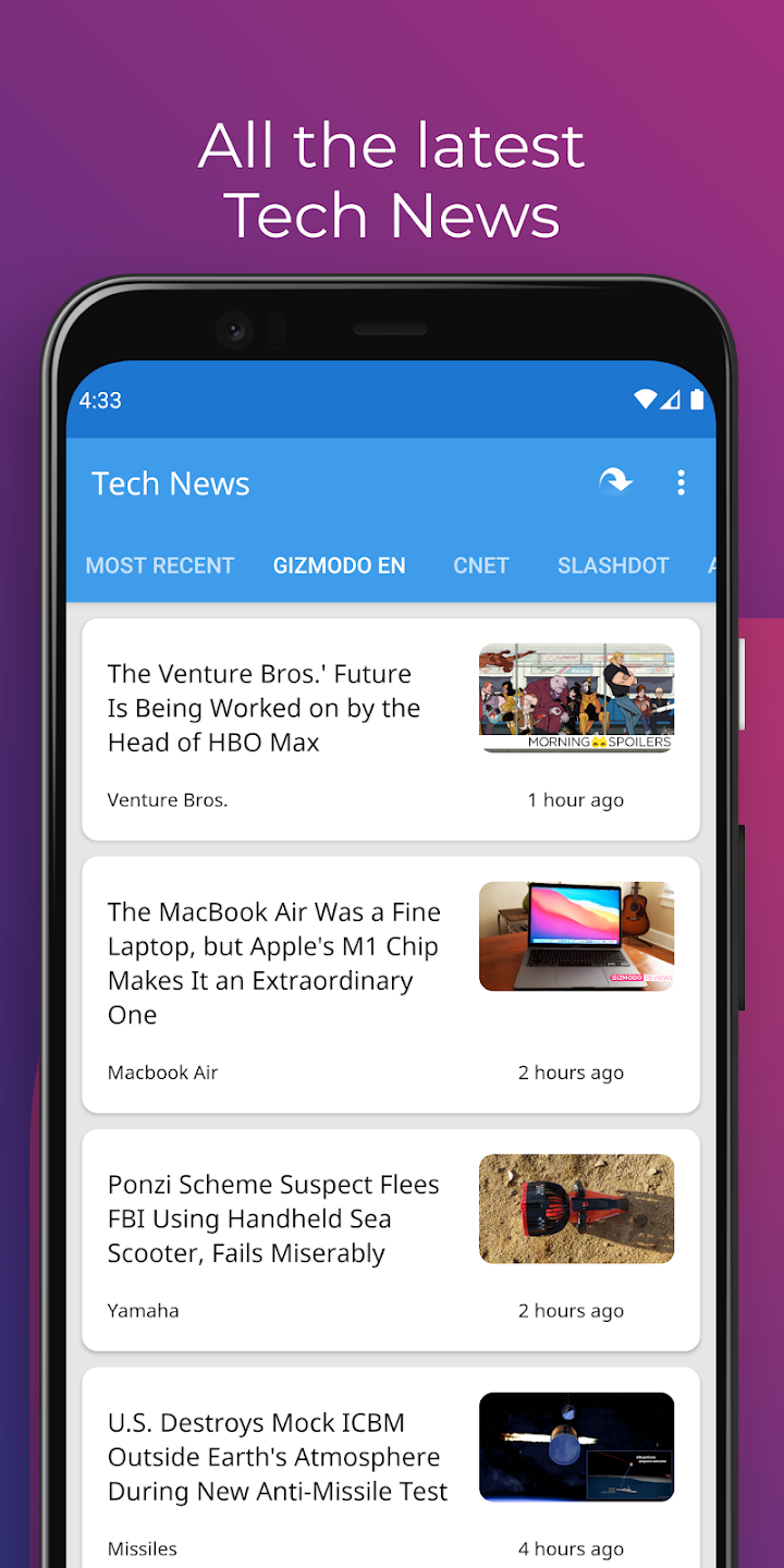 Screenshot of the app